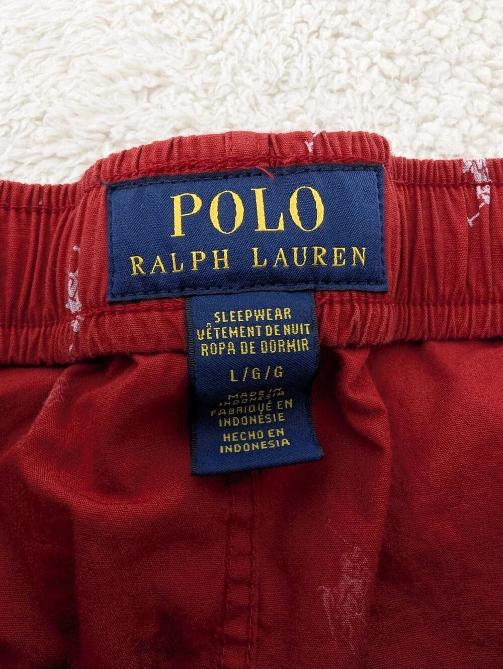 Polo by Ralph Lauren Large Red All-Over Pony Sleep/Lounge Pants